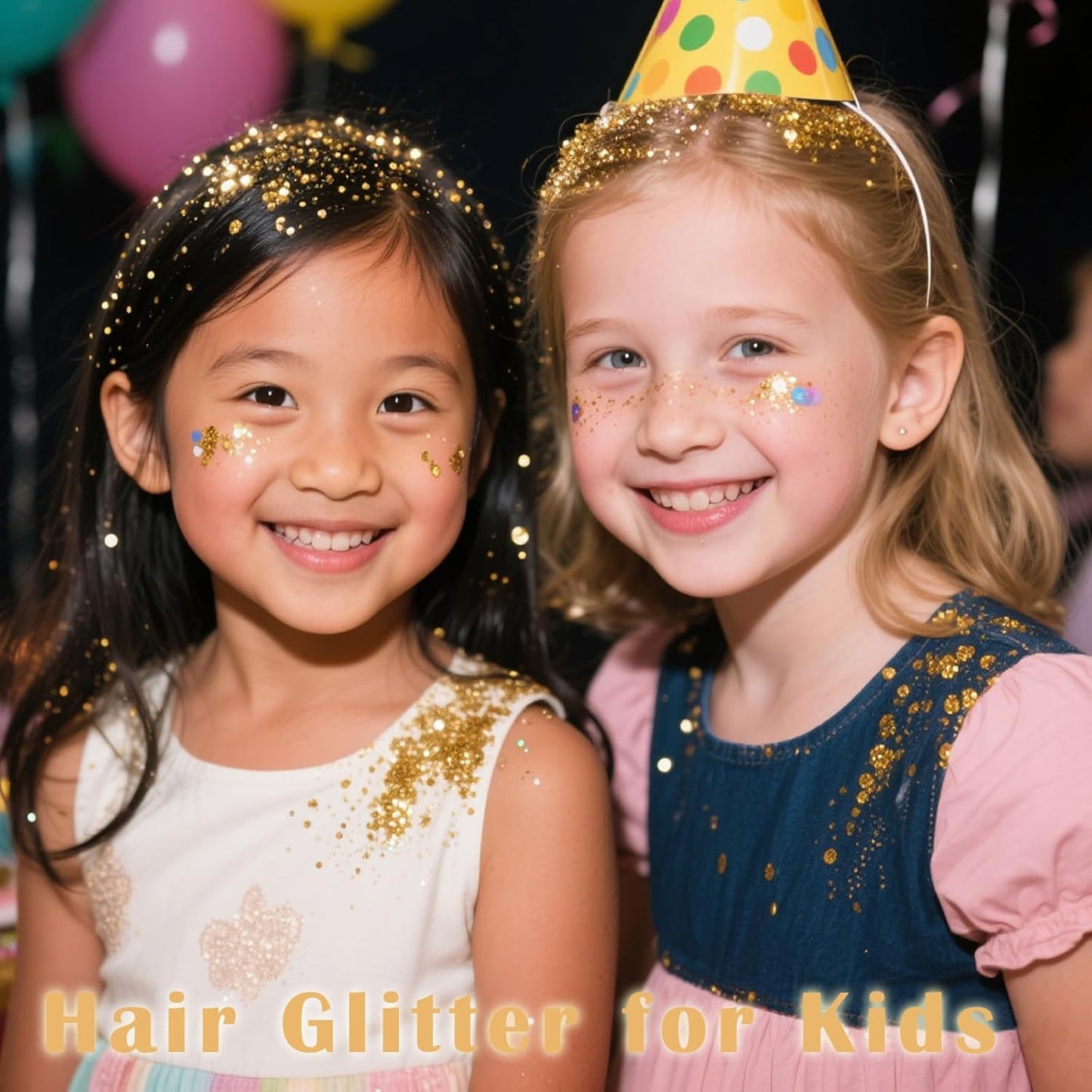 Gold Hair Glitter Stick,Gold Yellow Body Face Glitter Makeup,Rave Mardi Gras Accessories Carnival Holographic Sequins,Singer Concert Outfits for Women,Waterproof Shimmer Body Face Paint