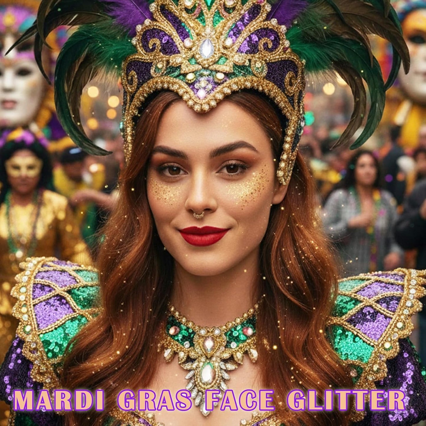 Gold Hair Glitter Stick,Gold Yellow Body Face Glitter Makeup,Rave Mardi Gras Accessories Carnival Holographic Sequins,Singer Concert Outfits for Women,Waterproof Shimmer Body Face Paint
