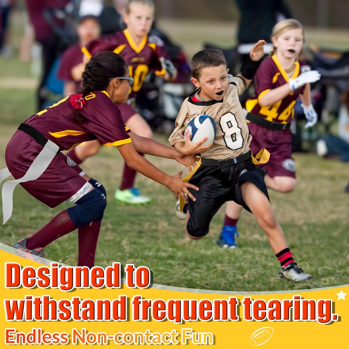 Flag Football Belts, Flags for Flag Football Set 14 Player, Flag Football for Kids Adults and Youth Training Equipment