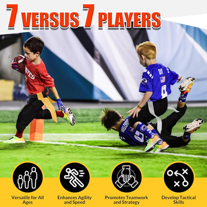 Flag Football Belts, Flags for Flag Football Set 14 Player, Flag Football for Kids Adults and Youth Training Equipment