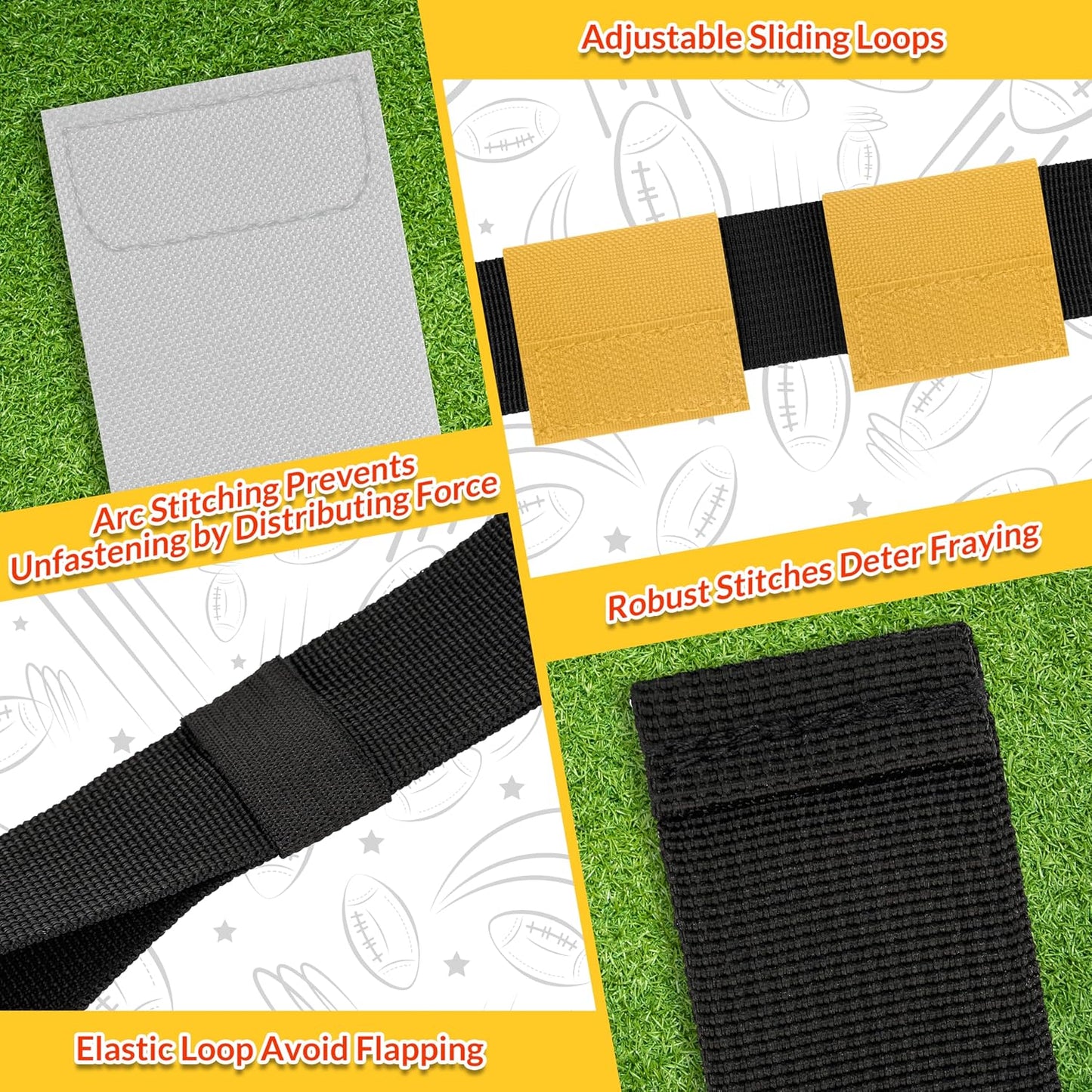 Flag Football Belts, Flags for Flag Football Set 14 Player, Flag Football for Kids Adults and Youth Training Equipment