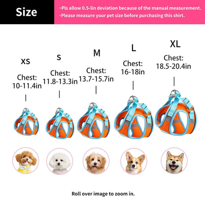 Dog Harness for Small Medium Dogs, Kitten Harness and Leash Set, Step in Harness for Walking, Running, Training, Small Puppy and Cat Vest (Yellow and Blue, XL)