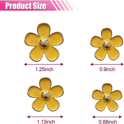 4PCS Daisy Air Vent Clips, Cute Flower Air Clip, Car Air Conditioning Outlet Clip, Car Diffuser Vent Clip Charm, Car Interior Decorations Accessories for Women (Yellow)