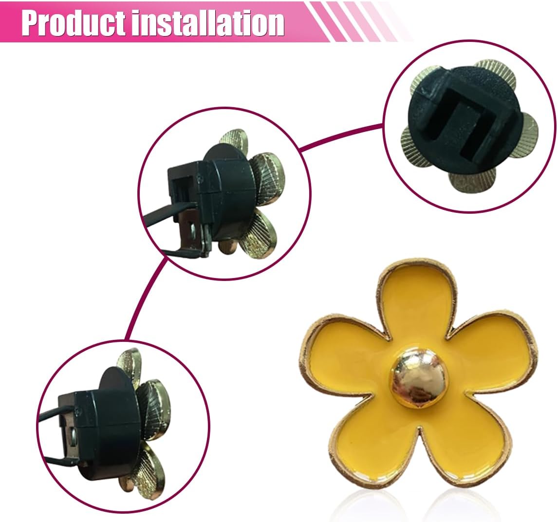 4PCS Daisy Air Vent Clips, Cute Flower Air Clip, Car Air Conditioning Outlet Clip, Car Diffuser Vent Clip Charm, Car Interior Decorations Accessories for Women (Yellow)