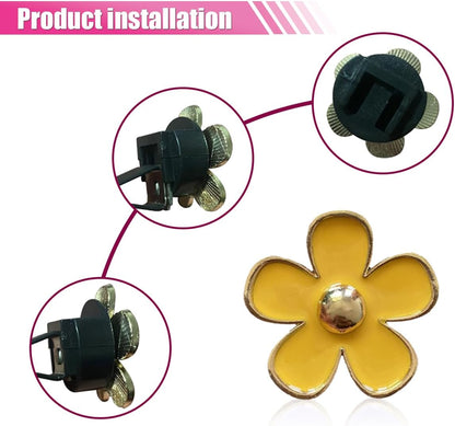 4PCS Daisy Air Vent Clips, Cute Flower Air Clip, Car Air Conditioning Outlet Clip, Car Diffuser Vent Clip Charm, Car Interior Decorations Accessories for Women (Yellow)