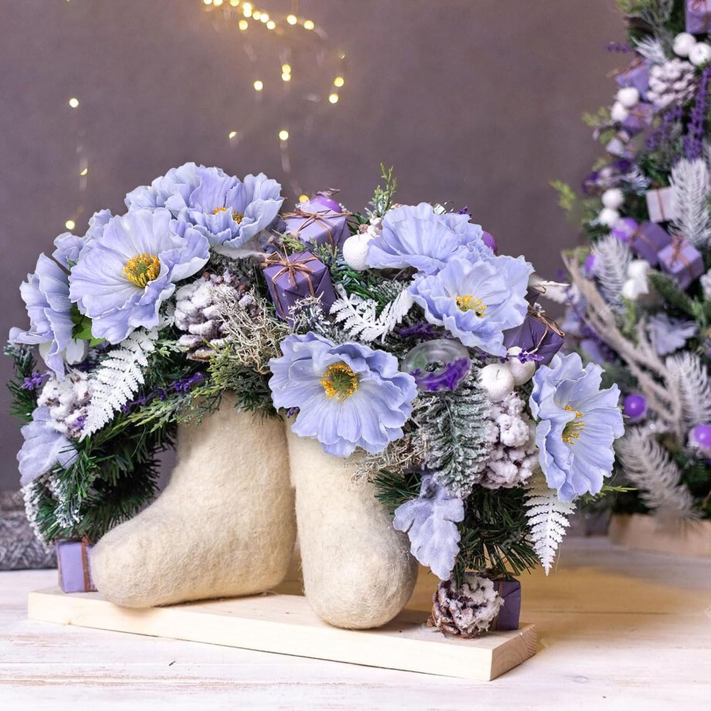 2 Bouquets Fake Poppies 10PCS Yellow Poppies Artificial Flowers Real Touch Faux Poppy Flowers for Wedding Party Office Home Decor(Yellow)