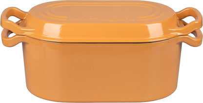 Oval Dutch Oven Pot with Lid, Enamel Coating Cast Iron Bread Pans for Homemade Sourdough Bread Baking, Cooking, 4 Quart, Yellow