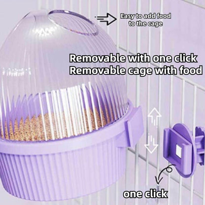 Bird Feeder for Cage – No Mess Feeder & Water Dispenser, Easy to Install and Clean, Semi-Enclosed Design Prevents Splashing (Yellow)