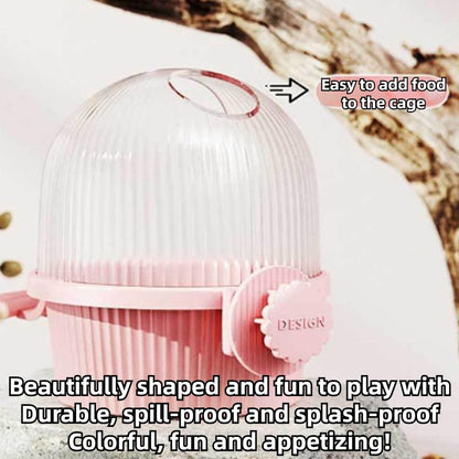 Bird Feeder for Cage – No Mess Feeder & Water Dispenser, Easy to Install and Clean, Semi-Enclosed Design Prevents Splashing (Yellow)