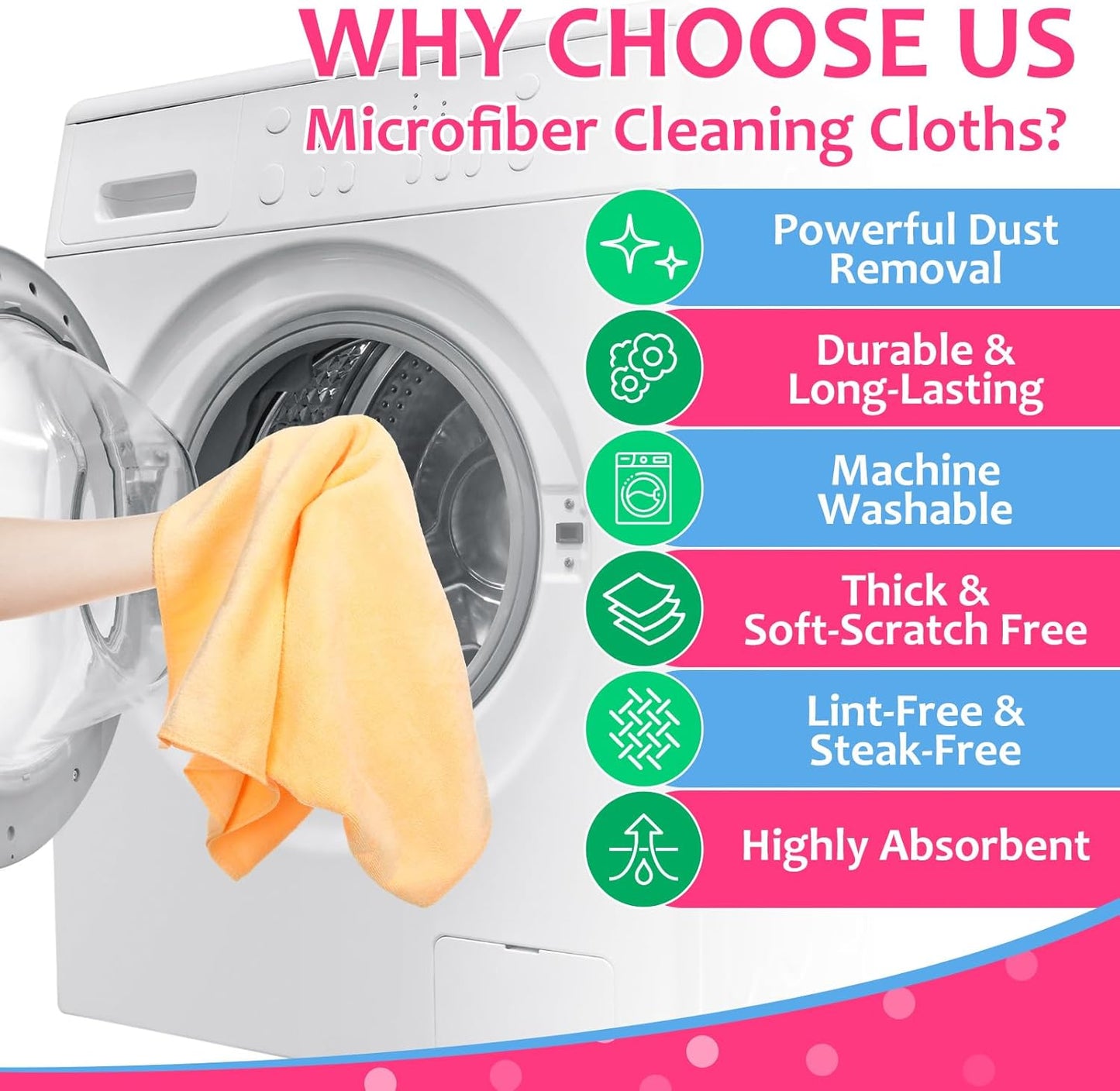 3 Pcs Extra Large Microfiber Cleaning Cloth 30" x 20" Washable Reusable Microfiber Towel Streak Free Lint Free Cloth for Cleaning Home Glass Office Window Bathrooms (Pink,Yellow,Light Blue)