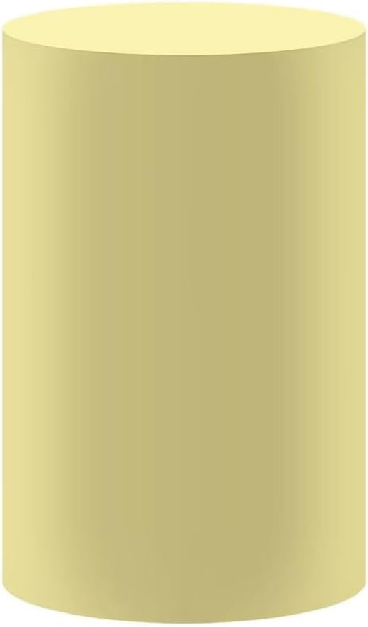 Pure Color Round Cylinder Plinth Covers for Birthday Party Baby Shower Wedding Decoration Fabric Pedestal Cover Props Light Yellow D33H60
