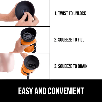Dog Water Bottle, Portable Water Bowl Dispenser for Dogs, 16 oz Leak Proof Pet Travel Squeeze Bottles, Food Grade Silicone, To Go Puppy Essentials, Hiking Camping Trip Accessories, Orange
