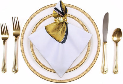 Yellow Coquette Bow Cloth Napkins Set of 6, Square Premium Reusable Washable Polyester Table Linen Napkin for Dinner Party
