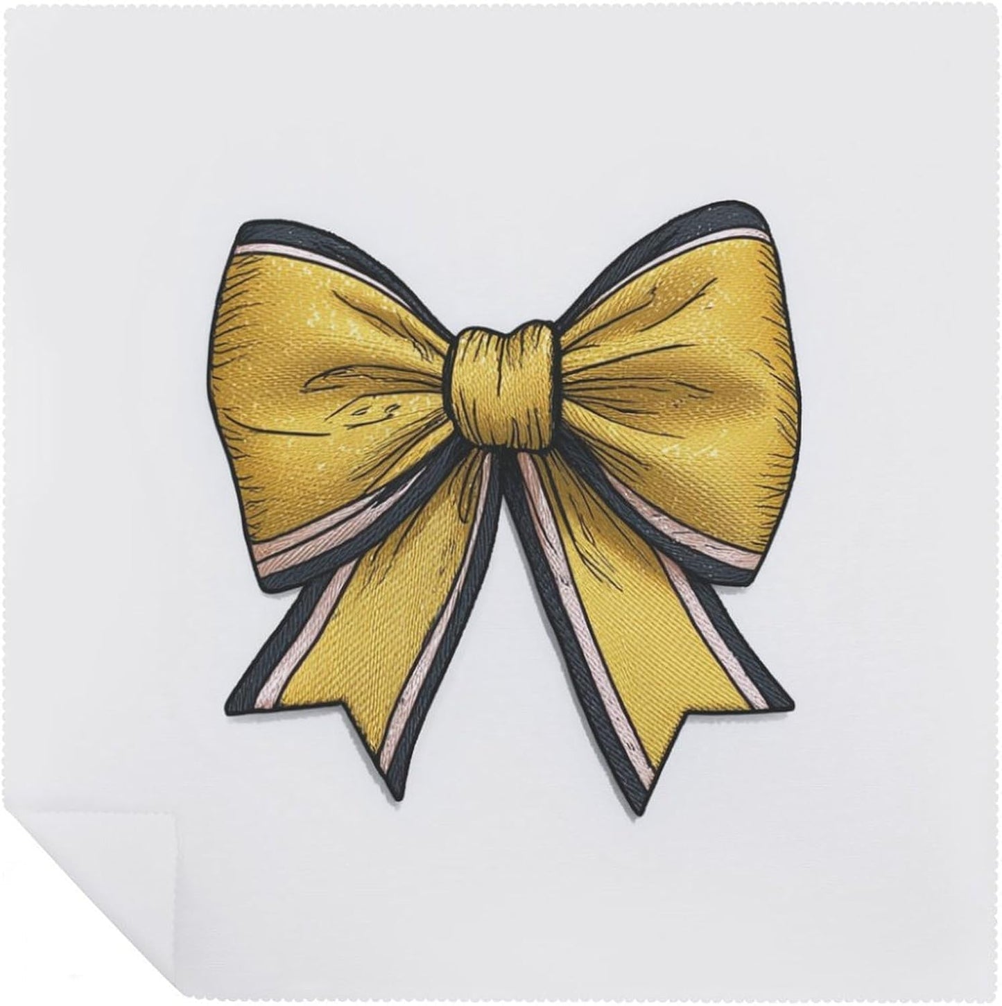 Yellow Coquette Bow Cloth Napkins Set of 6, Square Premium Reusable Washable Polyester Table Linen Napkin for Dinner Party