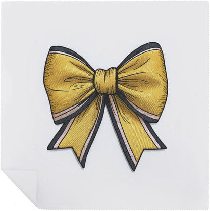 Yellow Coquette Bow Cloth Napkins Set of 6, Square Premium Reusable Washable Polyester Table Linen Napkin for Dinner Party