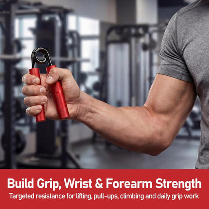 Grip Strength Trainer Set, 6 Pack Aluminum Hand Grip Strengthener, 50LB-225LB Hand Gripper, Forearm Strengthener & Wrist Exerciser for Rock Climbing, Lifting & Pull-Ups