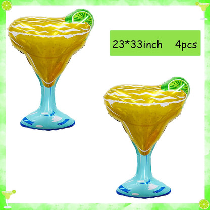 10Pcs Lime Balloons Green Lemon Foil Balloons Large Margarita and Lime Mylar Balloon for Fruit Summer Lime Lemon Party Decorations Margarita Bachelorette Birthday Decorations
