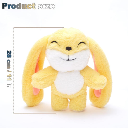Bunny Plush Toy Stuffed Animal Funny Rotating Head Rabbit Plush Pillows Toy Cute Sensory Soft Stuffed Animals Doll That Show Your Mood Stuffed Bunny For Easter Christmas Birthday Gift，11in(Yellow)