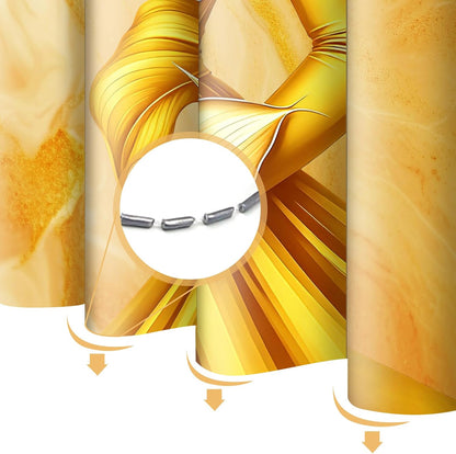 African American Shower Curtain Black Woman Golden Calla Lily Flower on Yellow Marble,Elegant Waterproof Fabric Shower Curtains for Bathroom Weighted 72x72 in