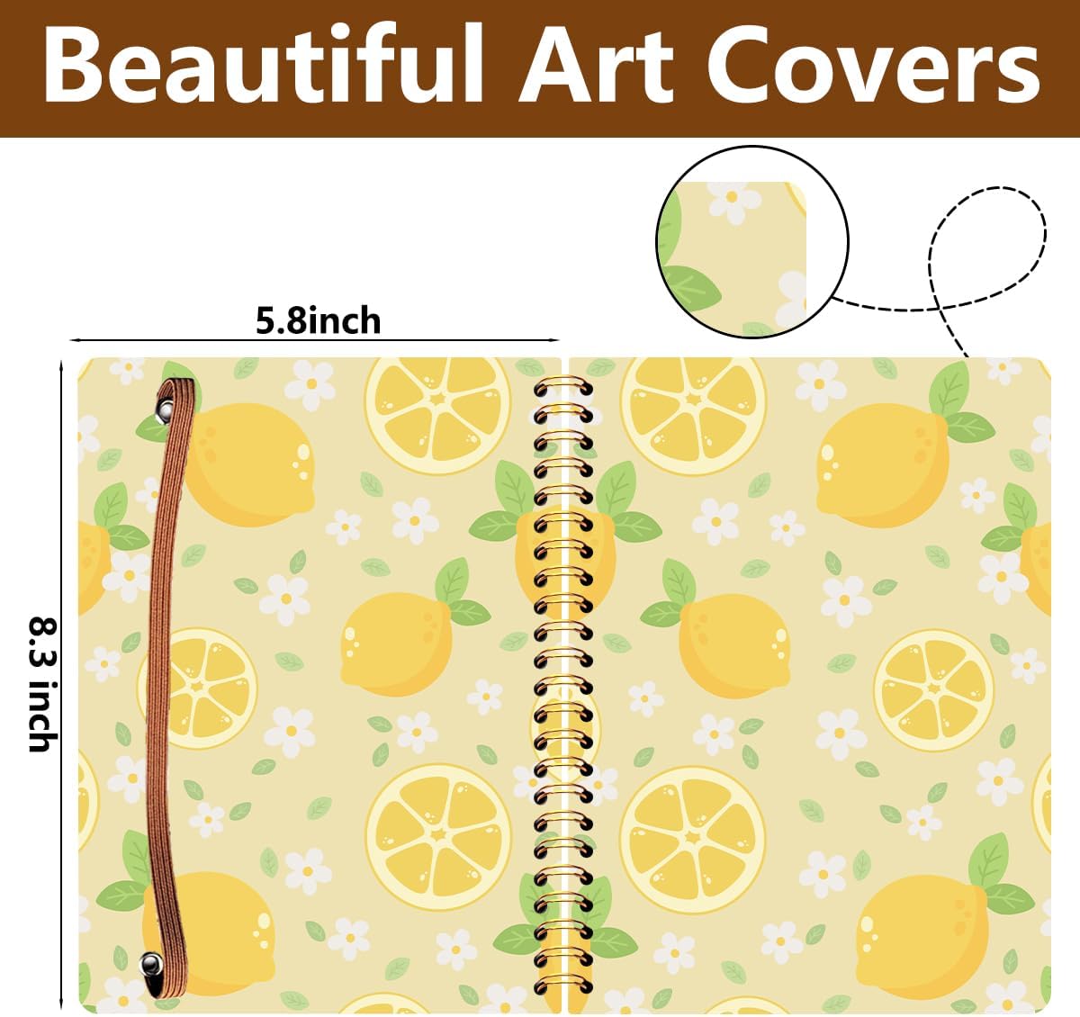 2Pcs Spiral Notebook, Lemon Orange College Ruled Spiral Notebook, Multi Subject Notebooks, 120 Ruled Pages Hardcover Journals for Writing Travel Business Office, Cute Notebooks for Women