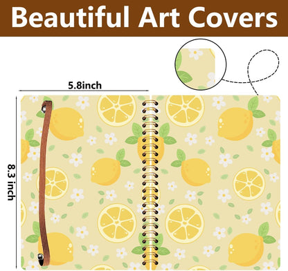 2Pcs Spiral Notebook, Lemon Orange College Ruled Spiral Notebook, Multi Subject Notebooks, 120 Ruled Pages Hardcover Journals for Writing Travel Business Office, Cute Notebooks for Women