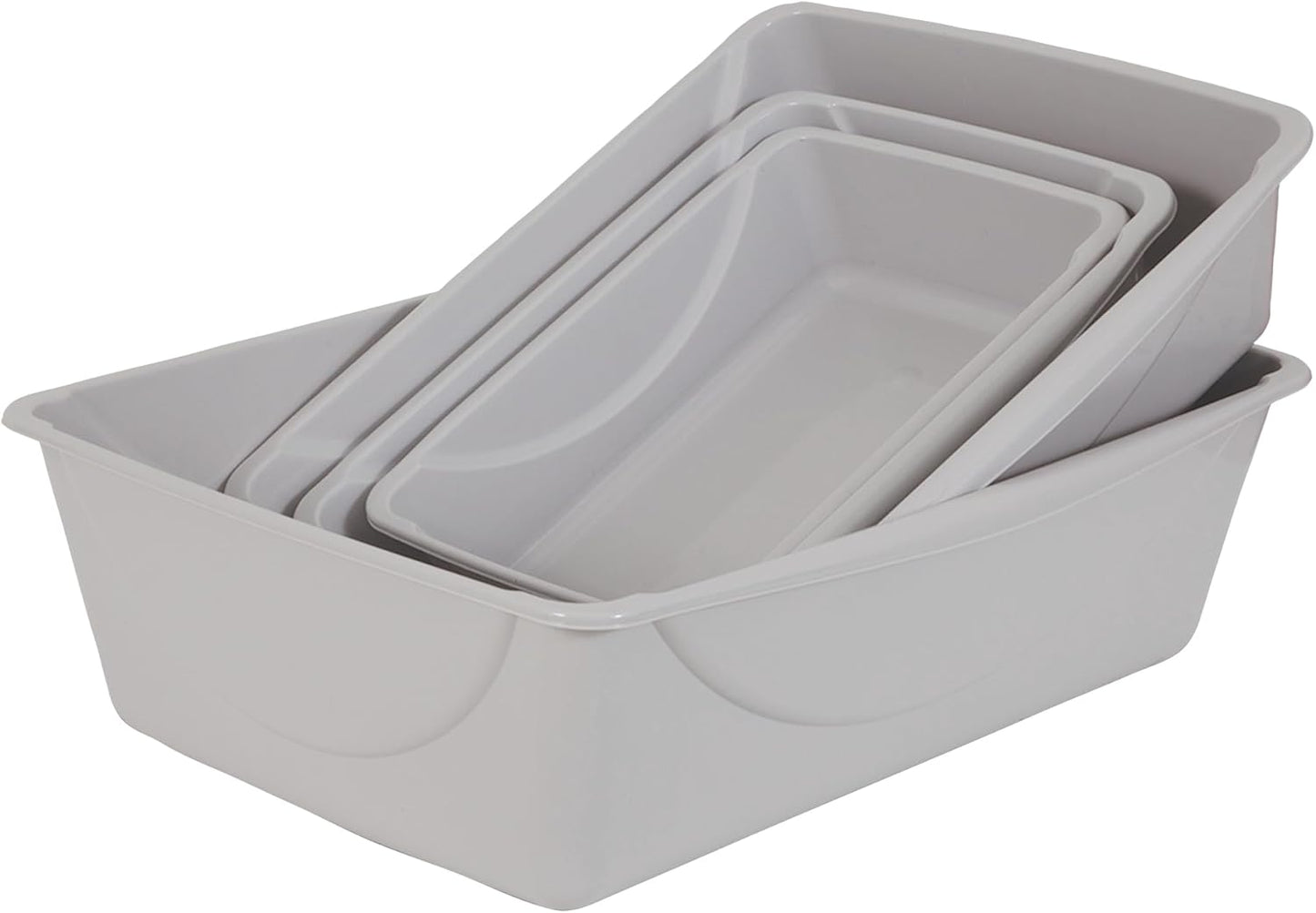 Open Cat Litter Box, Blue Mesa/Mouse Grey,M (Pack of 1), Made in USA