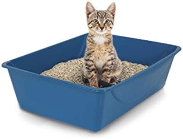 Open Cat Litter Box, Blue Mesa/Mouse Grey,M (Pack of 1), Made in USA
