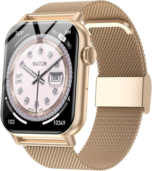 Smart Watches for Women, 1.83" HD Fitness Tracker (Answer/Make Calls), 120+ Sport Modes with Heart Rate/Sleep Monitor (Yellow)