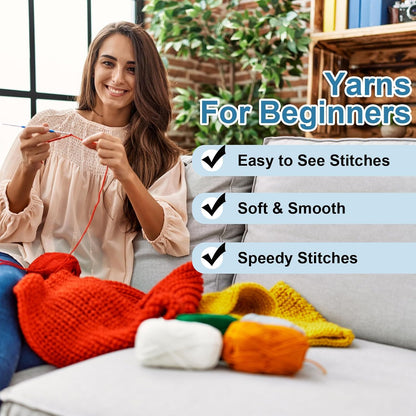 2 Skein Cotton Yarn, 100% Cotton Chunky Yarn for Hand Knitting, Blanket Yarn for Crocheting Each of 204g/7.20oz(Per Skein 150m/164 Yard)/Dark Yellow