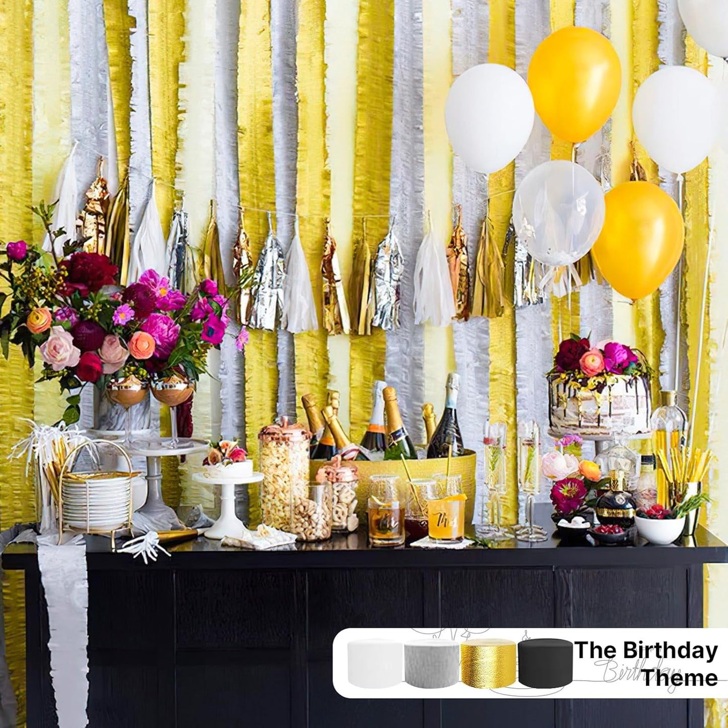 Light Yellow Pale Pastel Yellow Crepe Paper Streamers 4pcs 328 FT | Birthday Graduation Engagement Baby Shower Summer Sunflower Little Cutie Wedding Bridal Shower Party Decorations - Colors A
