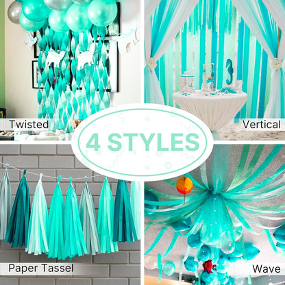 Light Yellow Pale Pastel Yellow Crepe Paper Streamers 4pcs 328 FT | Birthday Graduation Engagement Baby Shower Summer Sunflower Little Cutie Wedding Bridal Shower Party Decorations - Colors A