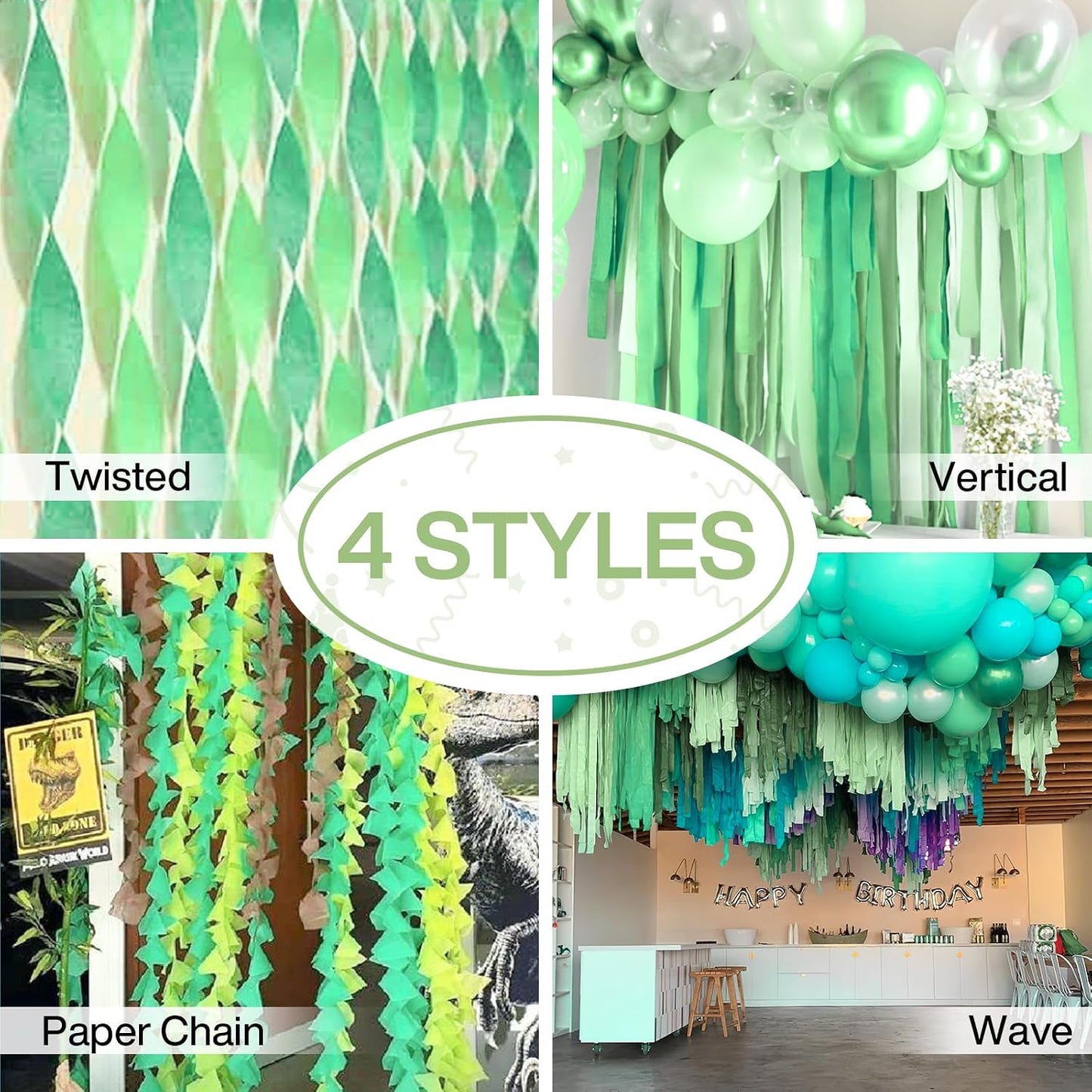 Light Yellow Pale Pastel Yellow Crepe Paper Streamers 4pcs 328 FT | Birthday Graduation Engagement Baby Shower Summer Sunflower Little Cutie Wedding Bridal Shower Party Decorations - Colors A