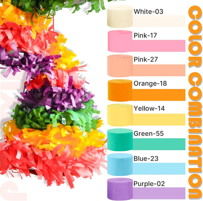 Light Yellow Pale Pastel Yellow Crepe Paper Streamers 4pcs 328 FT | Birthday Graduation Engagement Baby Shower Summer Sunflower Little Cutie Wedding Bridal Shower Party Decorations - Colors A