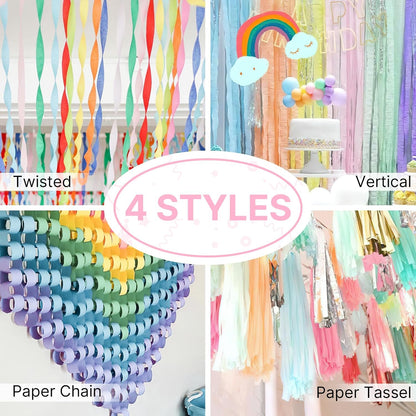 Light Yellow Pale Pastel Yellow Crepe Paper Streamers 4pcs 328 FT | Birthday Graduation Engagement Baby Shower Summer Sunflower Little Cutie Wedding Bridal Shower Party Decorations - Colors A