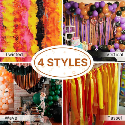 Light Yellow Pale Pastel Yellow Crepe Paper Streamers 4pcs 328 FT | Birthday Graduation Engagement Baby Shower Summer Sunflower Little Cutie Wedding Bridal Shower Party Decorations - Colors A
