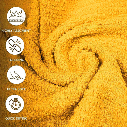 Bar Mop Kitchen Towels - Pack of 12 (16" x19”) Ring Spun Cotton - Dish Cloths for Superb Cleaning and Less Lint - Highly Absorbent Dish Towels for Everyday use (Yellow)