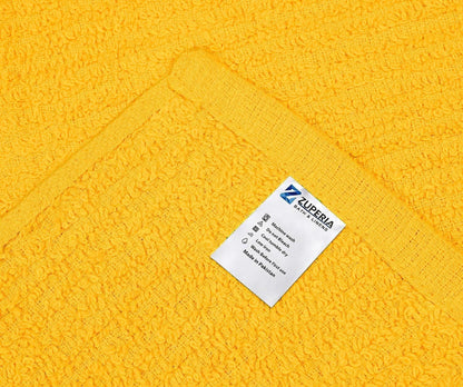 Bar Mop Kitchen Towels - Pack of 12 (16" x19”) Ring Spun Cotton - Dish Cloths for Superb Cleaning and Less Lint - Highly Absorbent Dish Towels for Everyday use (Yellow)