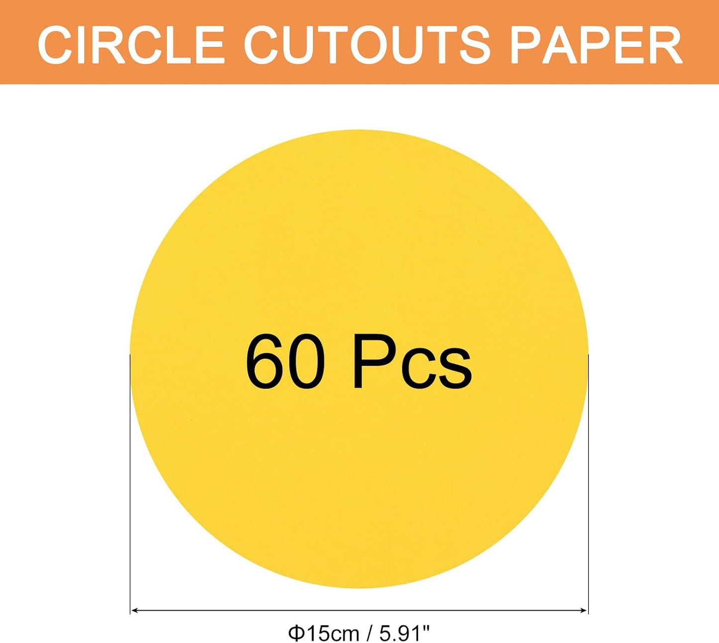 60 PCS Golden Yellow Circle Cutouts Paper, 6 Inch Round Cutouts 200gsm/75lb Circle Cardstock for DIY Crafts Classroom Bulletin Board Decoration
