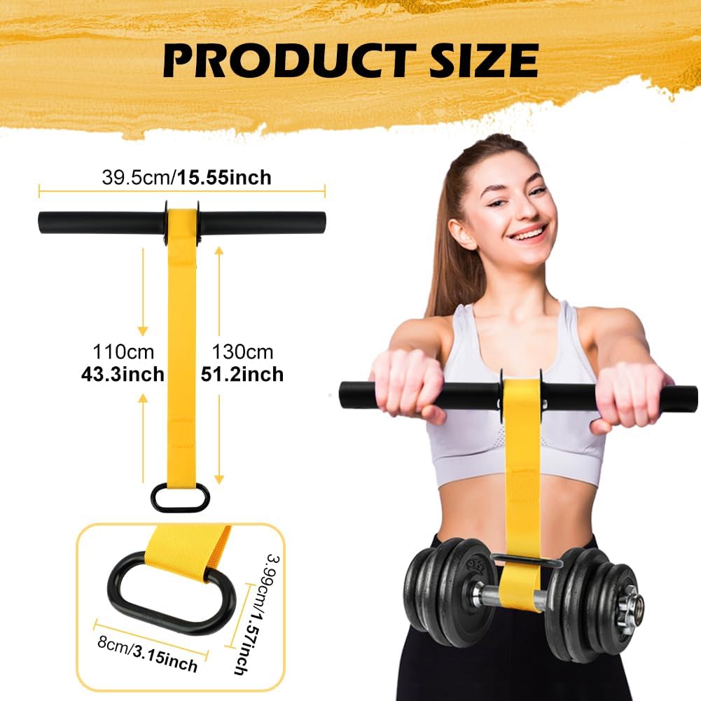 Forearm Strengthener and Wrist Roller, 43.3/51.2 Inch Adjustable Ultra-Strong Nylon Webbing Wrist Forearm Blaster with Quick Locking Mechanism & Anti-Slip Grips, Max 100+ lbs Load for Grip Strength Training, Climbing, Home Gym