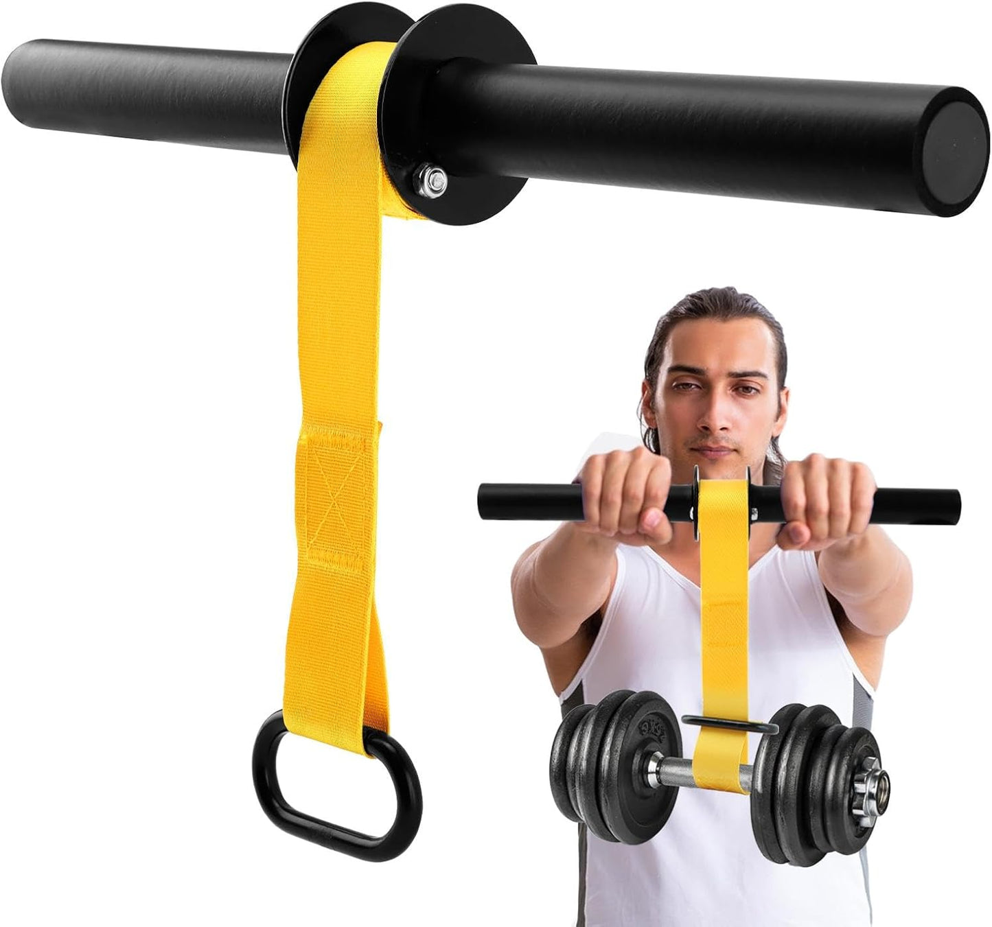 Forearm Strengthener and Wrist Roller, 43.3/51.2 Inch Adjustable Ultra-Strong Nylon Webbing Wrist Forearm Blaster with Quick Locking Mechanism & Anti-Slip Grips, Max 100+ lbs Load for Grip Strength Training, Climbing, Home Gym