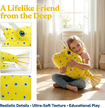 Spiny Boxfish Plush Toy - Lifelike Spiny Boxfish Stuffed Animals Toys, Super Soft Sea Creatures Model Plush Toy Gift Collection for Kids