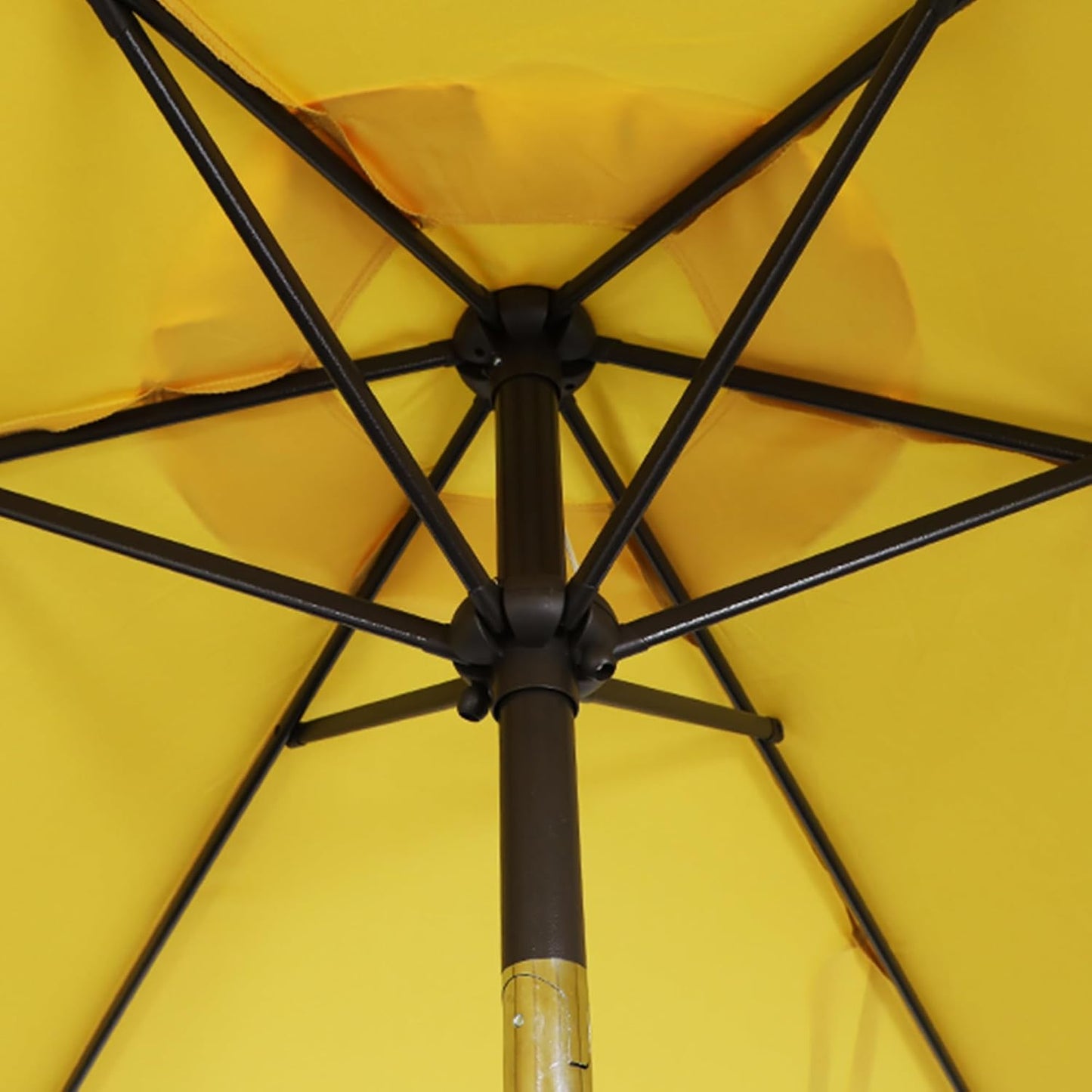 7.5 ft Patio Umbrella, Yard Umbrella, Outdoor Market Umbrella with Push Button Tilt Crank, Yellow