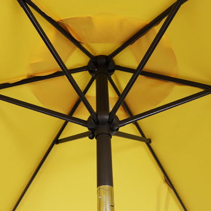 7.5 ft Patio Umbrella, Yard Umbrella, Outdoor Market Umbrella with Push Button Tilt Crank, Yellow