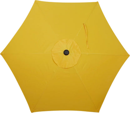 7.5 ft Patio Umbrella, Yard Umbrella, Outdoor Market Umbrella with Push Button Tilt Crank, Yellow