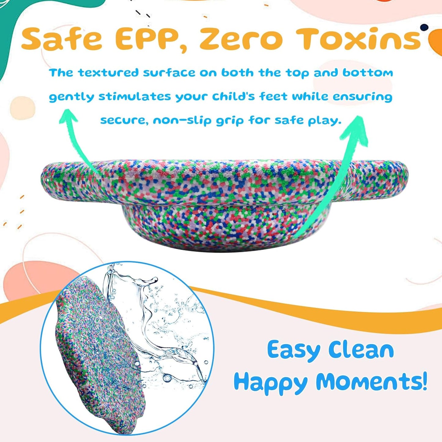 EPP Balance Board Kids for Stepping Stones for Kids | Foam Toddler Balance Board, for Sensory Training Indoor Outdoor, for Boys Girls