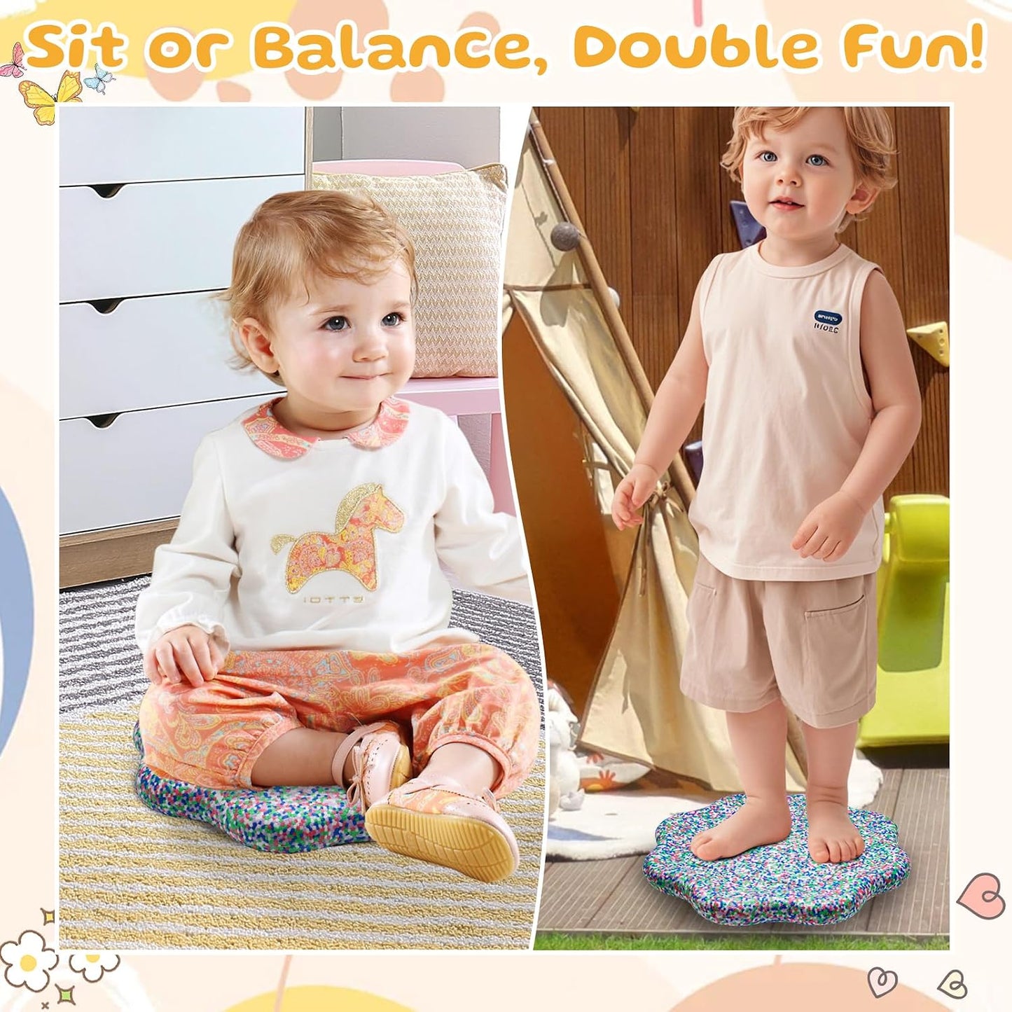 EPP Balance Board Kids for Stepping Stones for Kids | Foam Toddler Balance Board, for Sensory Training Indoor Outdoor, for Boys Girls