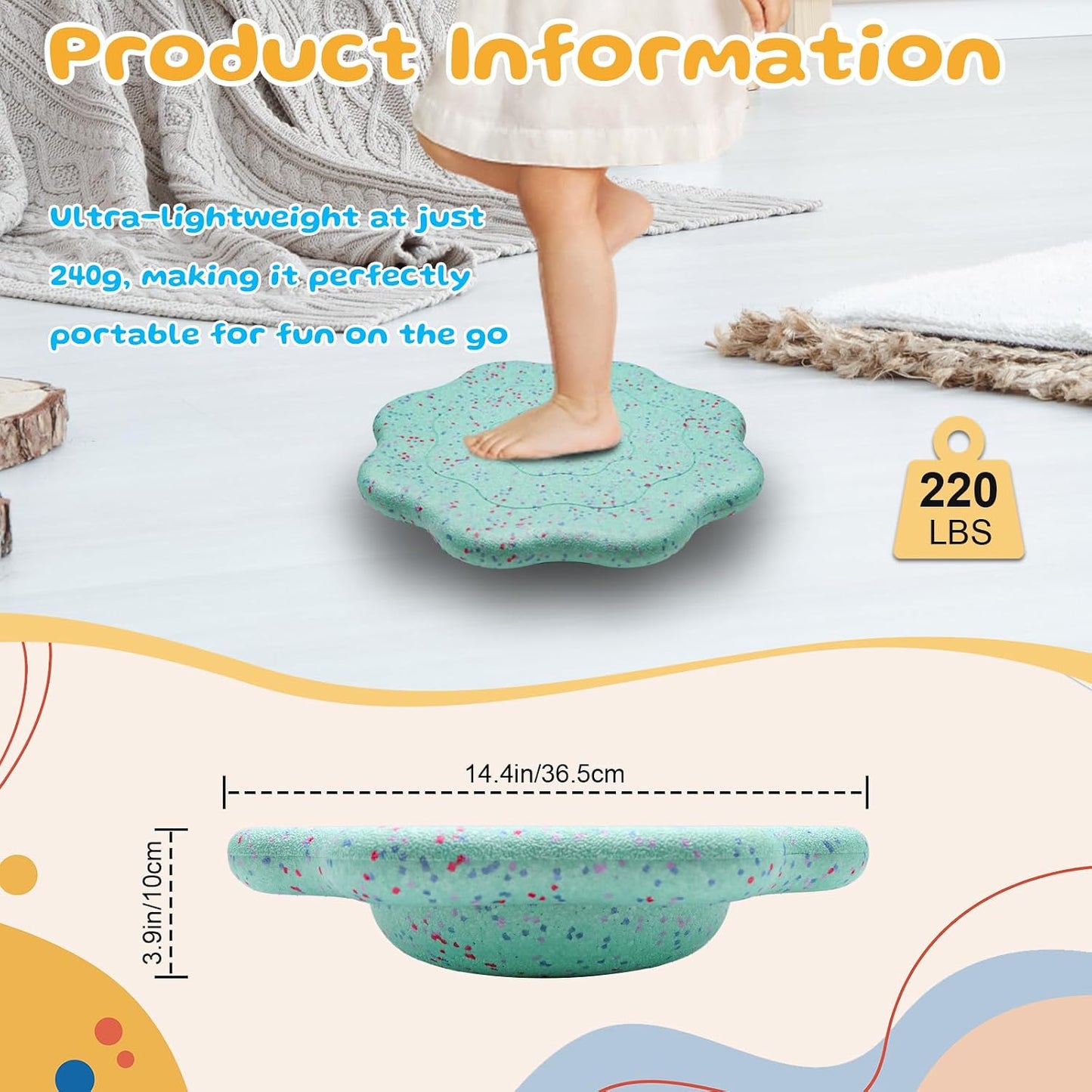 EPP Balance Board Kids for Stepping Stones for Kids | Foam Toddler Balance Board, for Sensory Training Indoor Outdoor, for Boys Girls