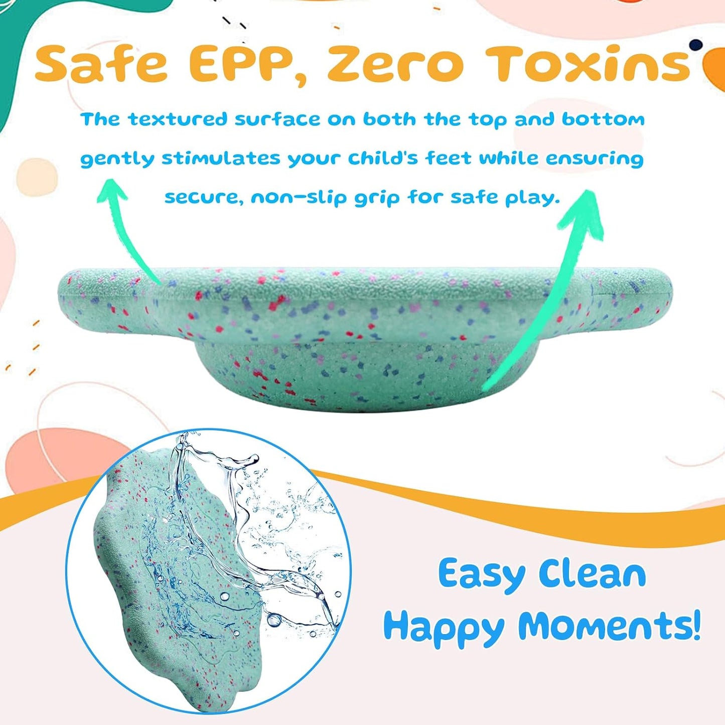 EPP Balance Board Kids for Stepping Stones for Kids | Foam Toddler Balance Board, for Sensory Training Indoor Outdoor, for Boys Girls