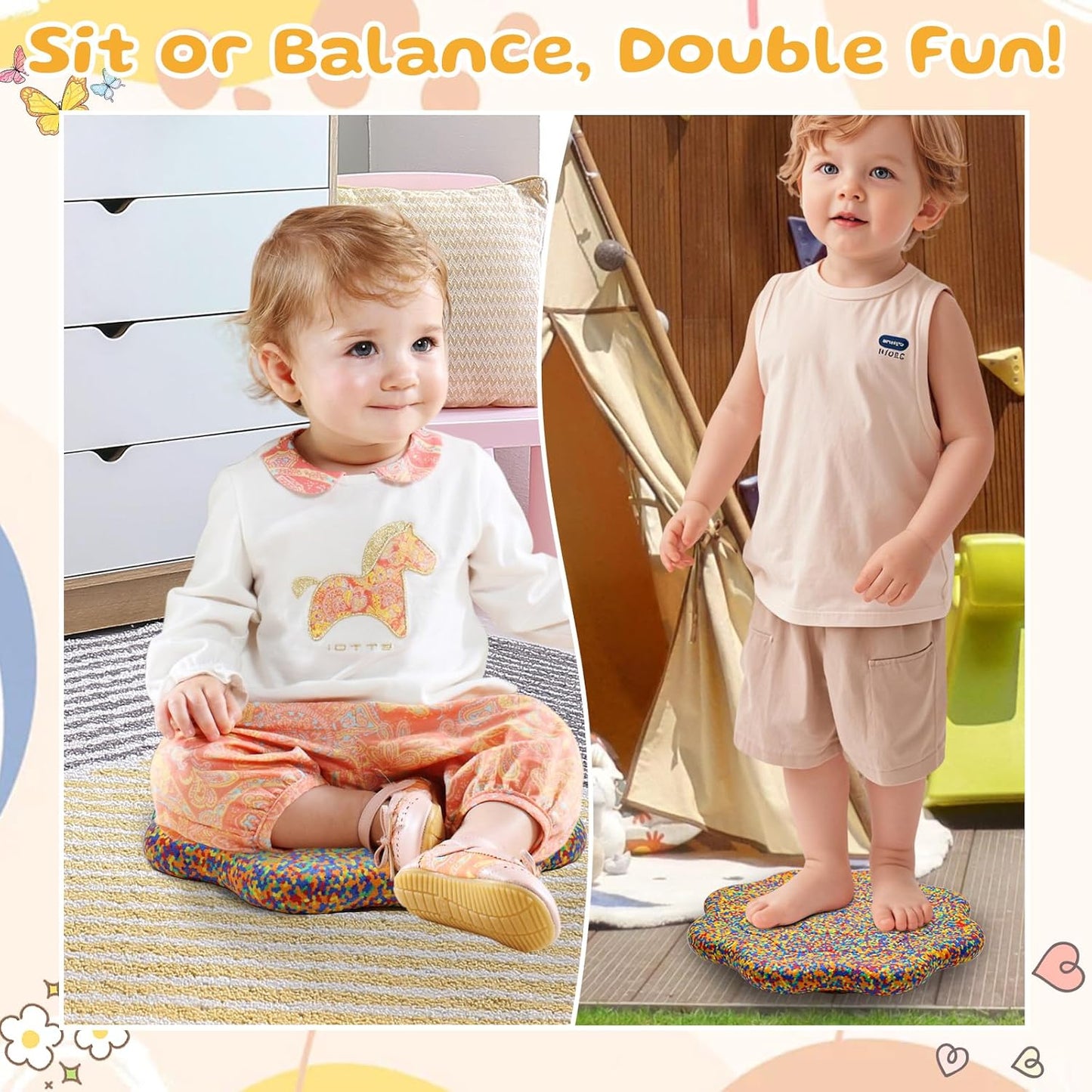 EPP Balance Board Kids for Stepping Stones for Kids | Foam Toddler Balance Board, for Sensory Training Indoor Outdoor, for Boys Girls