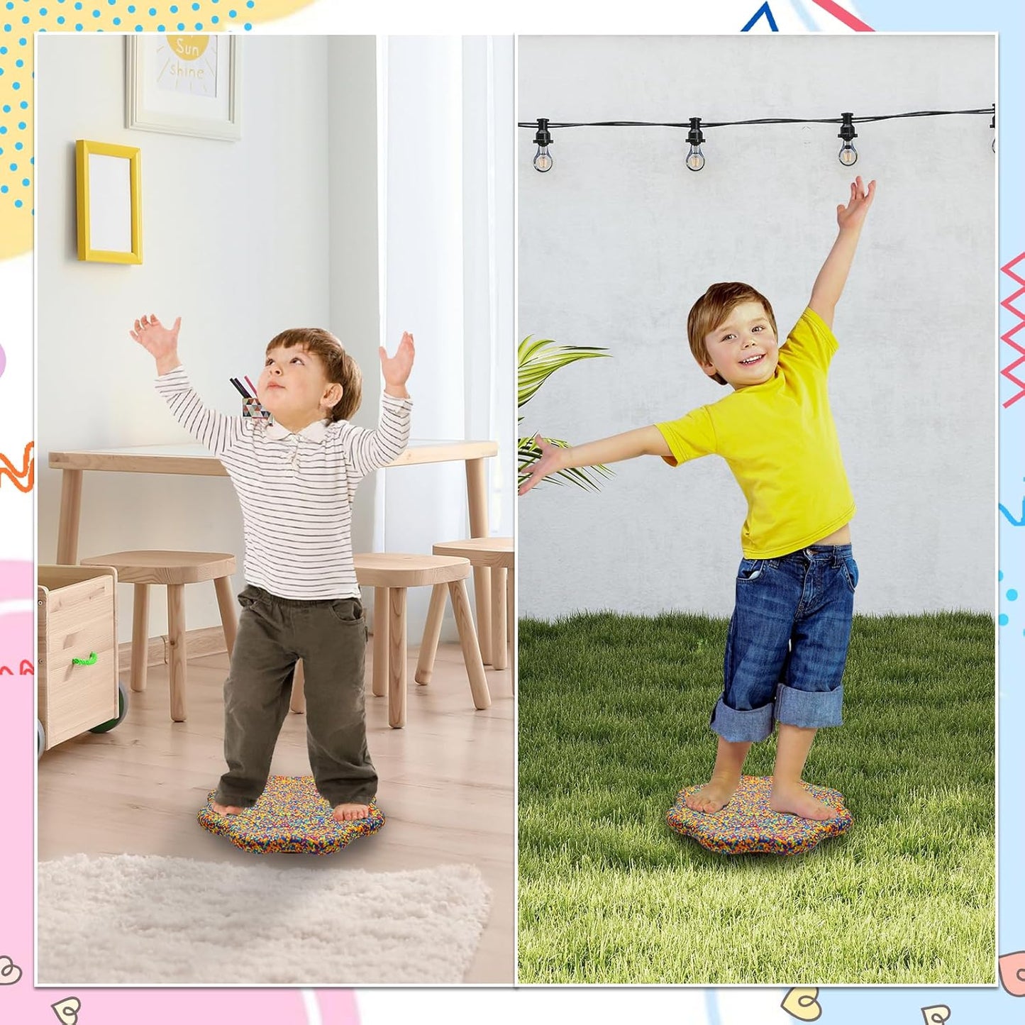 EPP Balance Board Kids for Stepping Stones for Kids | Foam Toddler Balance Board, for Sensory Training Indoor Outdoor, for Boys Girls